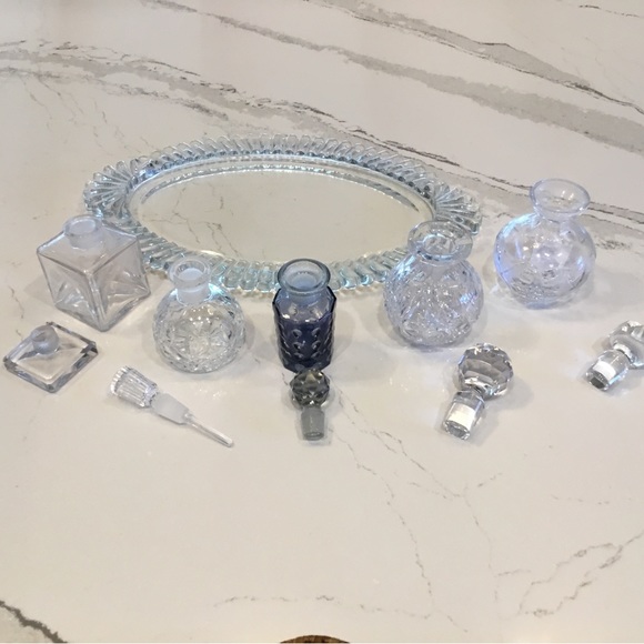 European Crystal Bottles & Tray - Picture 4 of 14